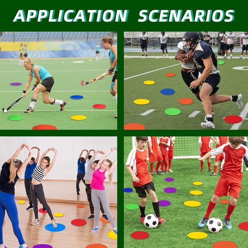 علامات بولي سبوت 9 بوصة 18 قطعة من علامات خفة الحركة المطاطية غير القابلة للانزلاق، نقاط أرضية مخروطية مسطحة لكرة القدم، كرة القدم، علامات تدريب كرة السلة، تدريبات التمارين المدرسية، التباعد الاجتماعي، ممارسة الرقص in Kuwait