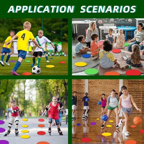 علامات بولي سبوت 9 بوصة 18 قطعة من علامات خفة الحركة المطاطية غير القابلة للانزلاق، نقاط أرضية مخروطية مسطحة لكرة القدم، كرة القدم، علامات تدريب كرة السلة، تدريبات التمارين المدرسية، التباعد الاجتماعي، ممارسة الرقص in Kuwait