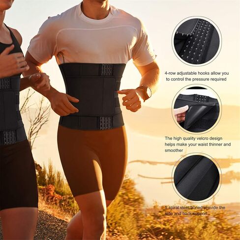 TAILONG عرق مدرب خصر حزام الرجال النيوبرين الخصر المتقلب لتخفيف الوزن محدد شكل الجسم البطن تحكم ملابس داخلية حزام رياضي in Kuwait