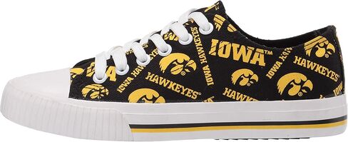 حذاء قماشي نسائي من FOCO Iowa Hawkeyes NCAA بطباعة متكررة منخفضة - 8 in Saudi Arabia