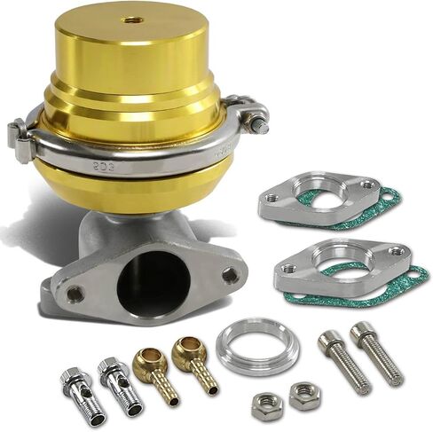 DNA Motoring WG-38-GD Gold 38mm بوابة نفايات توربو متعددة النطاق خارجية على شكل حرف V in Saudi Arabia