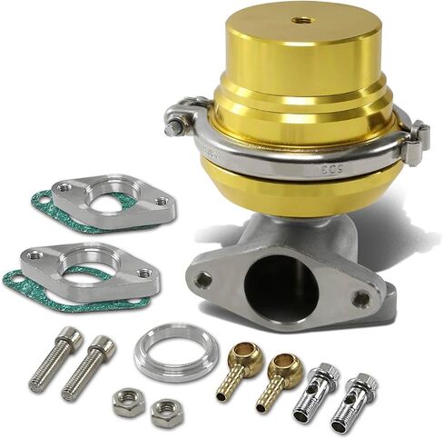 DNA Motoring WG-38-GD Gold 38mm بوابة نفايات توربو متعددة النطاق خارجية على شكل حرف V in Saudi Arabia