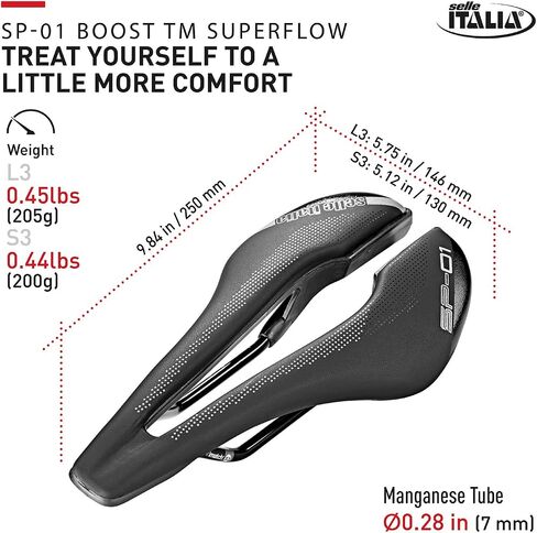 Selle Italia، SP-01 Boost TM Superflow، سرج دراجة MTB ودراجة الطريق - للرجال والنساء in Saudi Arabia