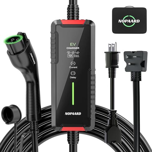 شاحن EV محمول من المستوى 2 (40 أمبير، 240 فولت) مع كابل 25 قدم وNEMA 14-50 للسيارات الكهربائية SAE-J1772، تيار قابل للتعديل، تأخير التوقيت in Kuwait