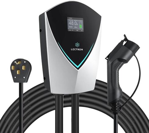 محطة شحن المركبات الكهربائية Lectron V-Box 48 أمبير - شاحن قوي من المستوى 2 EV (240 فولت) مع قابس NEMA 14-50 / سلك صلب - معتمد من Energy Star لـ J1772 EVs in Saudi Arabia