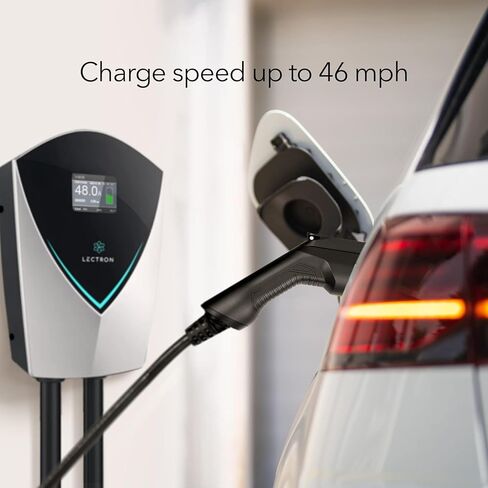 محطة شحن المركبات الكهربائية Lectron V-Box 48 أمبير - شاحن قوي من المستوى 2 EV (240 فولت) مع قابس NEMA 14-50 / سلك صلب - معتمد من Energy Star لـ J1772 EVs in Saudi Arabia
