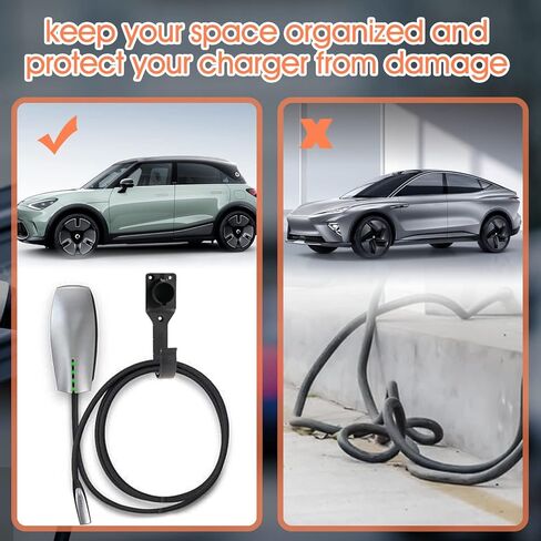 EV Charger Holder, Portable Electric Car Charger Hooks, EV Charger Nozzle Holster Dock and J-Hook Combination for J1772 Connector in Kuwait
