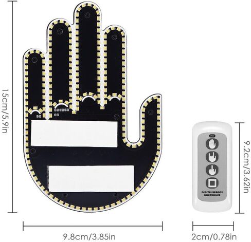 ضوء إصبع السيارة مع جهاز تحكم عن بعد، ضوء LED للإيماءات اليدوية، أضواء إشارة مضحكة للنافذة الخلفية للسيارة، وسيارات الدفع الرباعي، والشاحنات in Kuwait