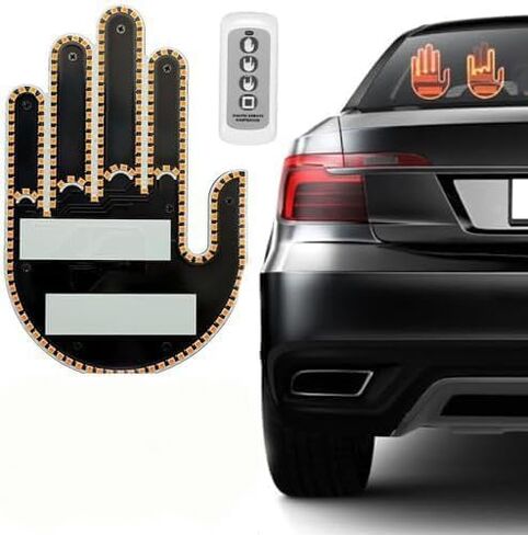 ضوء إصبع السيارة مع جهاز تحكم عن بعد، ضوء LED للإيماءات اليدوية، أضواء إشارة مضحكة للنافذة الخلفية للسيارة، وسيارات الدفع الرباعي، والشاحنات in Kuwait