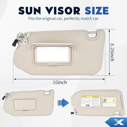 Car Right Passenger Side Sun Visor with Lamp & Mirror for Nissan Pathfinder 2013-2018 Infiniti QX60 2014-2017 JX35 2013 Replaces# 964009PB0A in Saudi Arabia