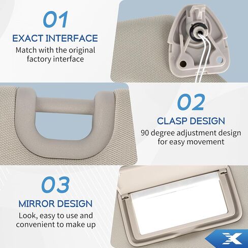 Car Right Passenger Side Sun Visor with Lamp & Mirror for Nissan Pathfinder 2013-2018 Infiniti QX60 2014-2017 JX35 2013 Replaces# 964009PB0A in Saudi Arabia