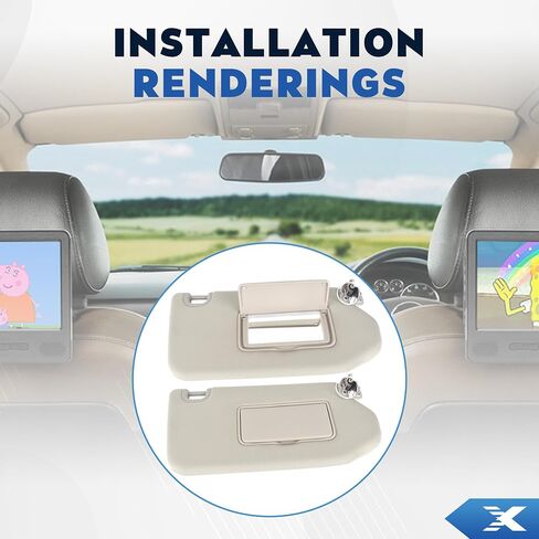 Car Right Passenger Side Sun Visor with Lamp & Mirror for Nissan Pathfinder 2013-2018 Infiniti QX60 2014-2017 JX35 2013 Replaces# 964009PB0A in Saudi Arabia