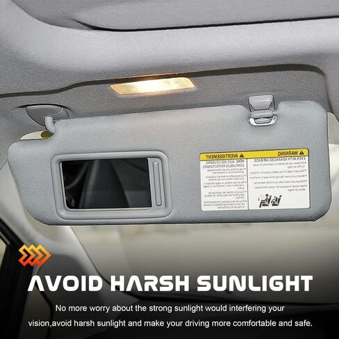 Beige Driver Left Side Sun Visor Replacement Compatible with 2004 2005 2006 2007 Toyota Highlander Replace 74320-48260-A0 74310-48220-A0 in Saudi Arabia