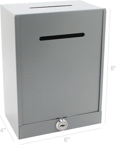 صندوق معدني كلاسيكي، صندوق تبرعات، صندوق جمع آمن، صندوق الاقتراع، صندوق التذاكر، سهل التركيب على الحائط 15610 in Kuwait