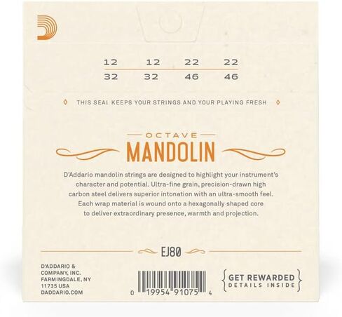 أوتار مندولين أوكتاف EJ80 من داداريو، متوسطة، 12-46 برونز فوسفور in Saudi Arabia