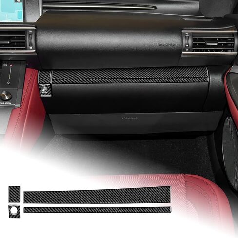 غطاء لوحة الطيار المساعد لوحدة التحكم المركزية Lexus RC من ألياف الكربون ملحقات الديكور الداخلي لسيارة Lexus RC300 RC350 RC200T 2015-2022، أسود in Kuwait