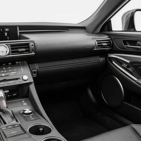 غطاء لوحة الطيار المساعد لوحدة التحكم المركزية Lexus RC من ألياف الكربون ملحقات الديكور الداخلي لسيارة Lexus RC300 RC350 RC200T 2015-2022، أسود in Kuwait