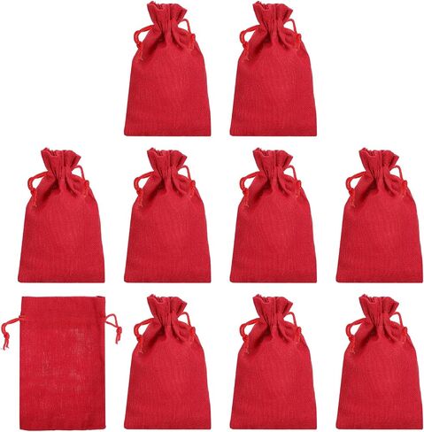 PATIKIL 6"x4" Coin Money Sacks Bag, 10 Pack Bank Deposit Change Transit Bags Cash Bag with Drawstring Currency Bags Gift Bag Style 4, Beige in Saudi Arabia