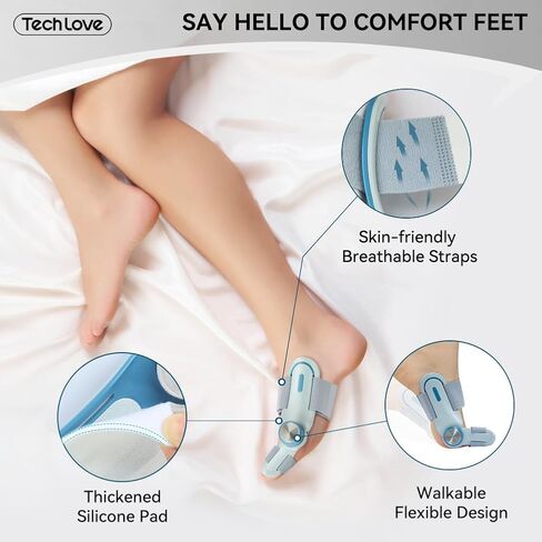 Tech Love Bunion Corrector for Women & Men, Adjustable Knob Double Correction Separator for Big Toe Relief Bunion Splints Hammer Toe Straightener with Silicone Pad Comfortable Effective, 1PCS in Saudi Arabia