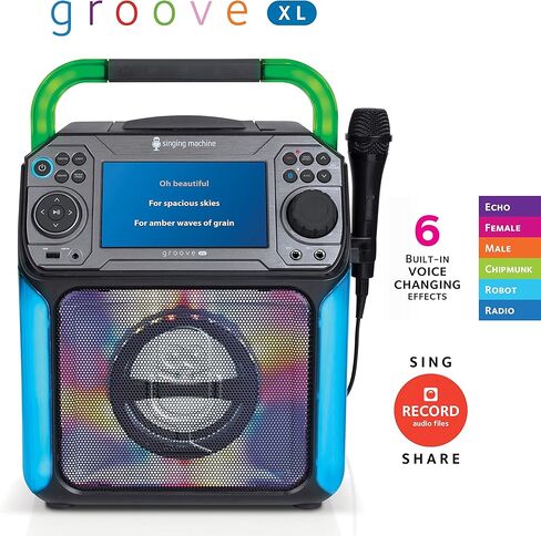 آلة الغناء STVG785BTW بلوتوث كاريوكي مع شاشة LCD كلمات الأغاني وأضواء ديسكو، أبيض in Kuwait