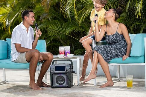 آلة الغناء STVG785BTW بلوتوث كاريوكي مع شاشة LCD كلمات الأغاني وأضواء ديسكو، أبيض in Kuwait