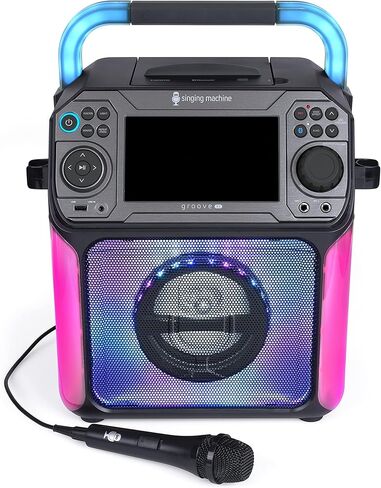 آلة الغناء STVG785BTW بلوتوث كاريوكي مع شاشة LCD كلمات الأغاني وأضواء ديسكو، أبيض in Kuwait