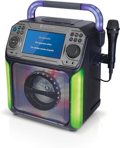 آلة الغناء STVG785BTW بلوتوث كاريوكي مع شاشة LCD كلمات الأغاني وأضواء ديسكو، أبيض in Kuwait