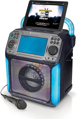 آلة الغناء STVG785BTW بلوتوث كاريوكي مع شاشة LCD كلمات الأغاني وأضواء ديسكو، أبيض in Kuwait