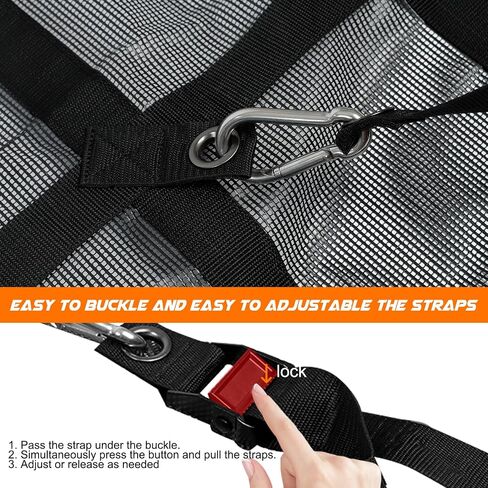 Heavy Duty Cargo Net with Mesh, 4.75 ft x 6 ft 1500LBS Capicity Truck Bed Cargo Net, Stretchable Cargo Net with Straps & Cam Buckles & J-Hooks for Pickup Truck Bed (57" x 72") in Saudi Arabia