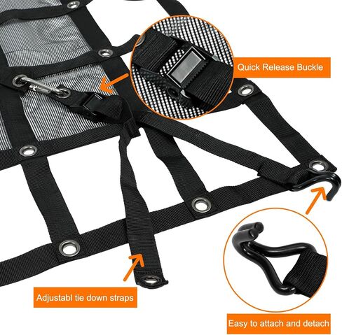 Heavy Duty Cargo Net with Mesh, 4.75 ft x 6 ft 1500LBS Capicity Truck Bed Cargo Net, Stretchable Cargo Net with Straps & Cam Buckles & J-Hooks for Pickup Truck Bed (57" x 72") in Saudi Arabia