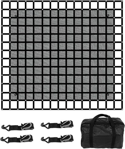 Heavy Duty Cargo Net with Mesh, 4.75 ft x 6 ft 1500LBS Capicity Truck Bed Cargo Net, Stretchable Cargo Net with Straps & Cam Buckles & J-Hooks for Pickup Truck Bed (57" x 72") in Saudi Arabia