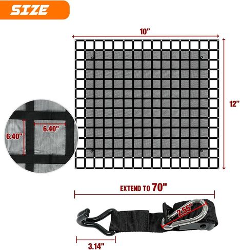Heavy Duty Cargo Net with Mesh, 4.75 ft x 6 ft 1500LBS Capicity Truck Bed Cargo Net, Stretchable Cargo Net with Straps & Cam Buckles & J-Hooks for Pickup Truck Bed (57" x 72") in Saudi Arabia