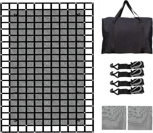 Heavy Duty Cargo Net with Mesh, 4.75 ft x 6 ft 1500LBS Capicity Truck Bed Cargo Net, Stretchable Cargo Net with Straps & Cam Buckles & J-Hooks for Pickup Truck Bed (57" x 72") in Saudi Arabia