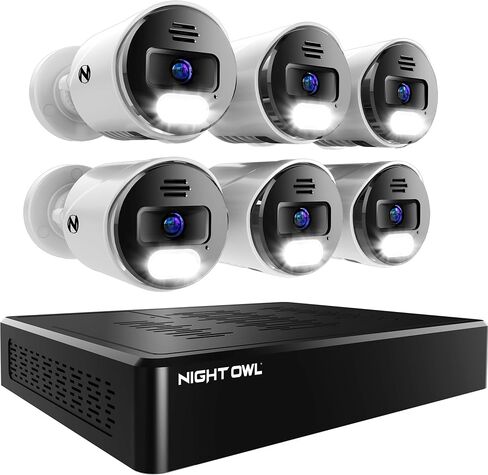 Night Owl 8 Channel Bluetooth Video Home Security Camera System with (4) Wired IP 4K HD Indoor/Outdoor Spotlight Cameras with Audio and 2TB Hard Drive (Expandable up to 12 Cameras) in Saudi Arabia