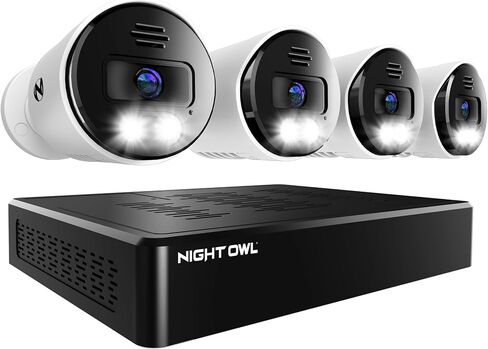 نظام كاميرا مراقبة منزلية للفيديو بتقنية البلوتوث Night Owl 8 قنوات مع (6) كاميرات IP سلكية 4K HD داخلية/خارجية مع صوت وقرص صلب سعة 2 تيرابايت (قابل للتوسيع حتى 12 كاميرا) in Saudi Arabia