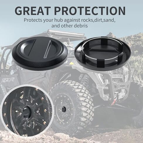 UTV الإطارات محور العجلة مركز قبعات محور العجلة مركز قبعات استبدال 1522872-655 ل بولاريس RZR 1000 XP توربو XP4 الحارس 2017 2018 2019 2020 2021 أسود 4 قطعة in Kuwait