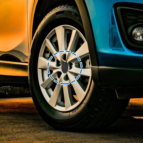 ACROPIX 59mm Out Dia 6 Clips غطاء أغطية محور العجلة المركزي للسيارة باللون الأسود - عبوة من 4 قطع in Kuwait