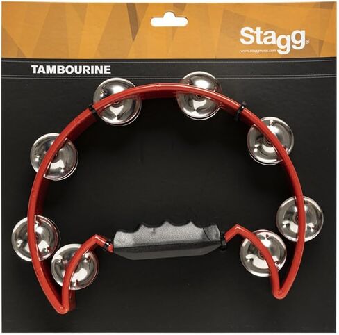 Stagg TAB-D BK Half Moon Plastic Base Hi-Hat Tambourine with 16 Jingles - Black in Saudi Arabia