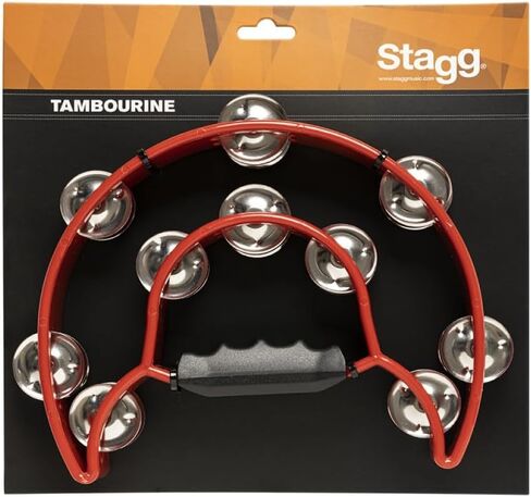 Stagg TAB-D BK Half Moon Plastic Base Hi-Hat Tambourine with 16 Jingles - Black in Saudi Arabia