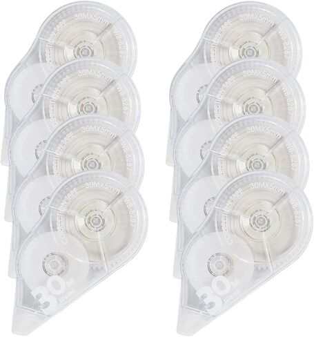 WeiBo Whiteout Correction Tape, Easy to Use Applicator for Instant Corrections, for Office Administration, Note Taking, Marking, Crafting, Bullet Journal, Scrapbooking (Pack of 8, 30m/98.4ft, White) in Saudi Arabia
