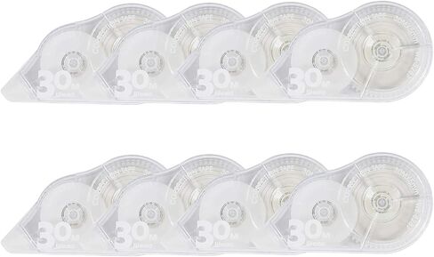 WeiBo Whiteout Correction Tape, Easy to Use Applicator for Instant Corrections, for Office Administration, Note Taking, Marking, Crafting, Bullet Journal, Scrapbooking (Pack of 8, 30m/98.4ft, White) in Saudi Arabia