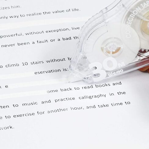 WeiBo Whiteout Correction Tape, Easy to Use Applicator for Instant Corrections, for Office Administration, Note Taking, Marking, Crafting, Bullet Journal, Scrapbooking (Pack of 8, 30m/98.4ft, White) in Saudi Arabia