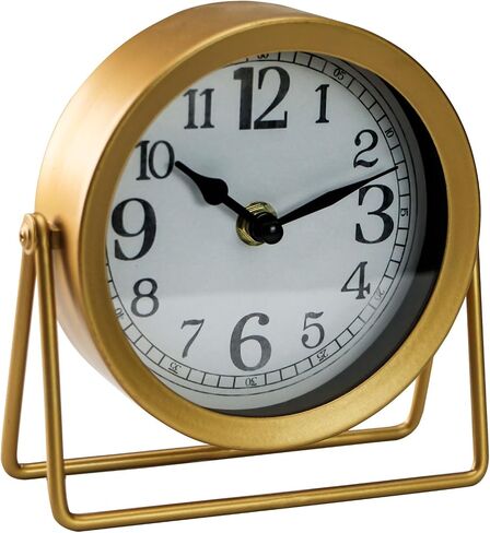 Desk Shelf Clocks,Table Clock,Digital Clock for Living Room,Bedroom,Kids,Bedroom,Silent Non-Ticking Battery Operated,Gold in Saudi Arabia