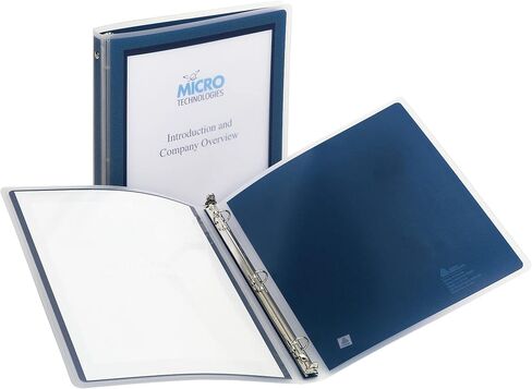Avery Flexi-View 3 Ring Binder, 1/2 Inch Round Rings, 2 Navy Blue Binders (01671) in Saudi Arabia