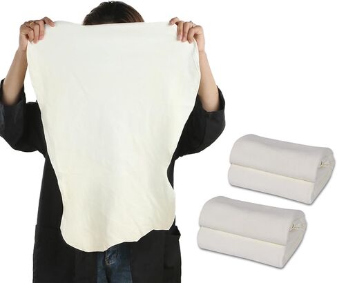 2 PCS 15" x 23" Chamois Drying Towel for Car, Super Absorbent Reusable Shammy Towel, Lint Free Natural Chamois Car Wash Cloth (White) in Saudi Arabia