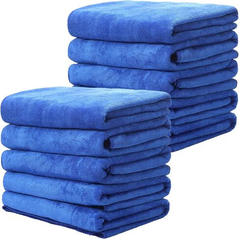 10 قطع كبيرة من مناشف تجفيف السيارات مقاس 60.96 سم × 152.4 سم من الألياف الدقيقة للسيارات، مناشف غسيل السيارات السميكة الماصة للماء لشاحنات السيارات وسيارات الدفع الرباعي والقوارب، خالية من الخدوش والوبر in Kuwait