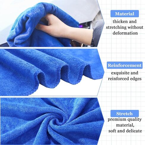 10 قطع كبيرة من مناشف تجفيف السيارات مقاس 60.96 سم × 152.4 سم من الألياف الدقيقة للسيارات، مناشف غسيل السيارات السميكة الماصة للماء لشاحنات السيارات وسيارات الدفع الرباعي والقوارب، خالية من الخدوش والوبر in Kuwait