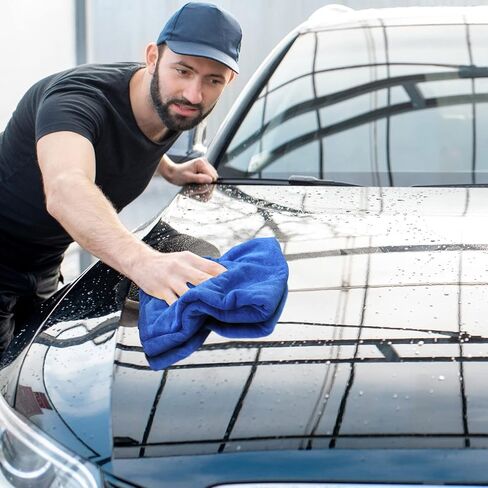 10 قطع كبيرة من مناشف تجفيف السيارات مقاس 60.96 سم × 152.4 سم من الألياف الدقيقة للسيارات، مناشف غسيل السيارات السميكة الماصة للماء لشاحنات السيارات وسيارات الدفع الرباعي والقوارب، خالية من الخدوش والوبر in Kuwait