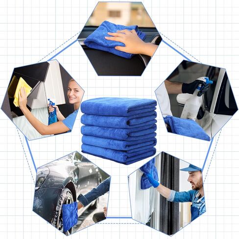 10 قطع كبيرة من مناشف تجفيف السيارات مقاس 60.96 سم × 152.4 سم من الألياف الدقيقة للسيارات، مناشف غسيل السيارات السميكة الماصة للماء لشاحنات السيارات وسيارات الدفع الرباعي والقوارب، خالية من الخدوش والوبر in Kuwait