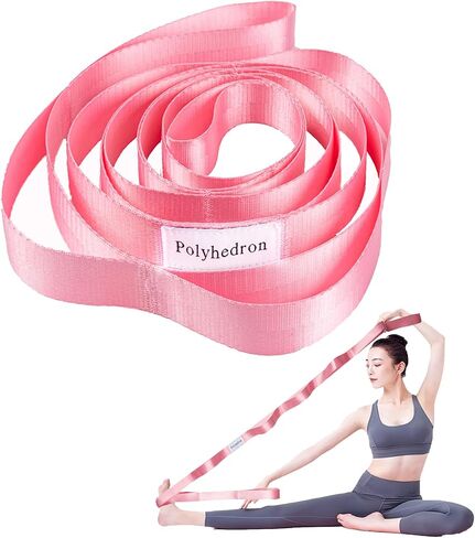 حزام يوجا قابل للتمدد للعلاج الطبيعي، 10 حلقات يوجا للتمدد، البيلاتس والجمباز، شريط مطاطي غير مرن للرجال والنساء، حزام مطاطي للياقة البدنية in Kuwait